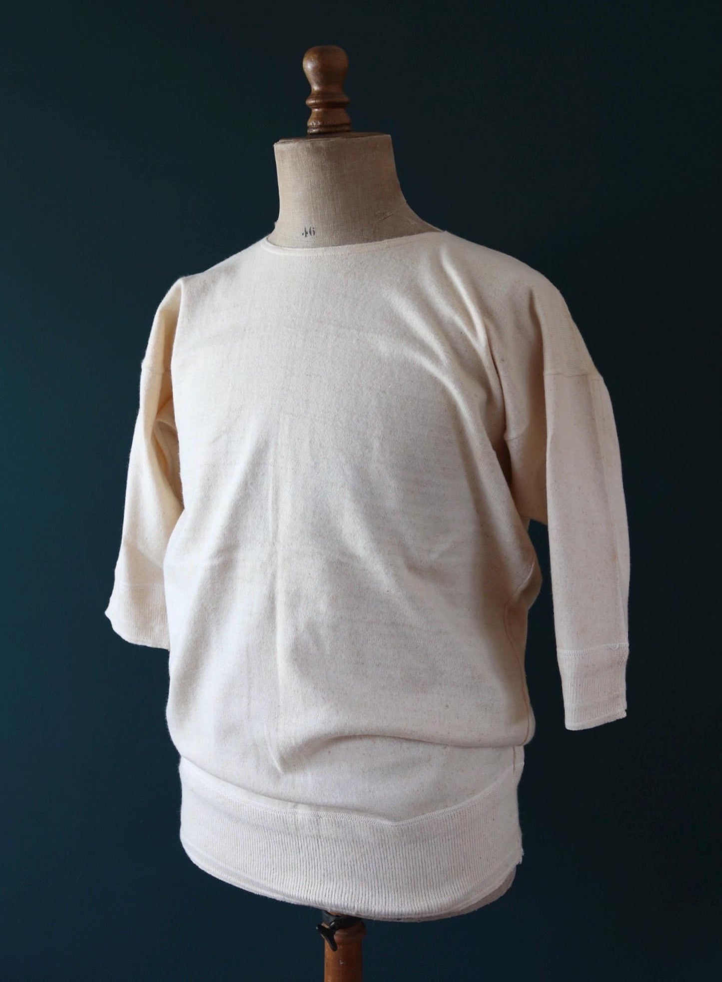 Vintage 1940s deadstock CC41 wool undershirt - WW2 clothing - Henley top - thermal layer - 44" chest