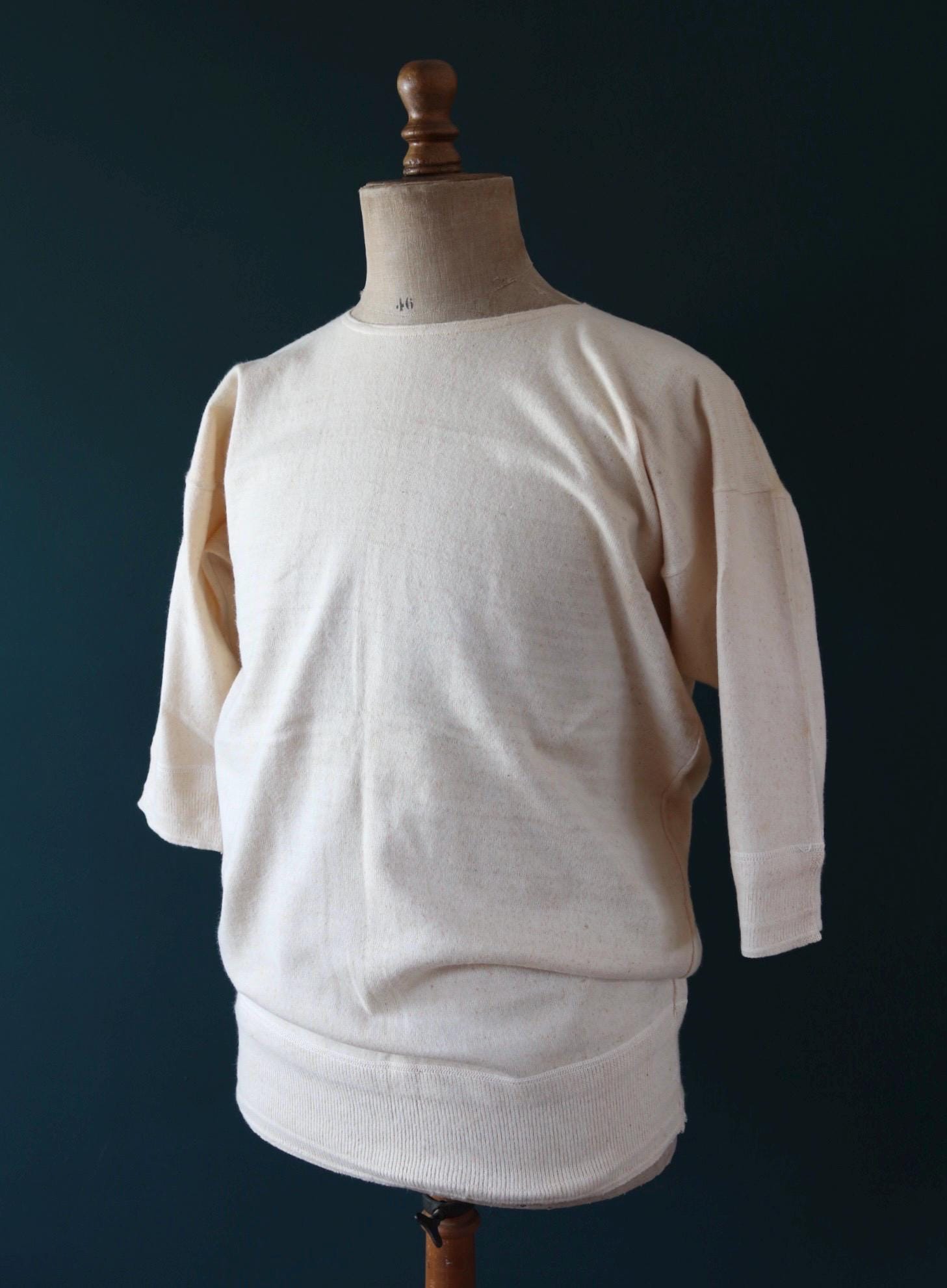 Vintage 1940s deadstock CC41 wool undershirt - WW2 clothing - Henley top - thermal layer - 44" chest