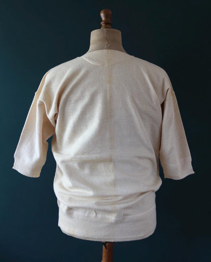 Vintage 1940s deadstock CC41 wool undershirt - WW2 clothing - Henley top - thermal layer - 44" chest