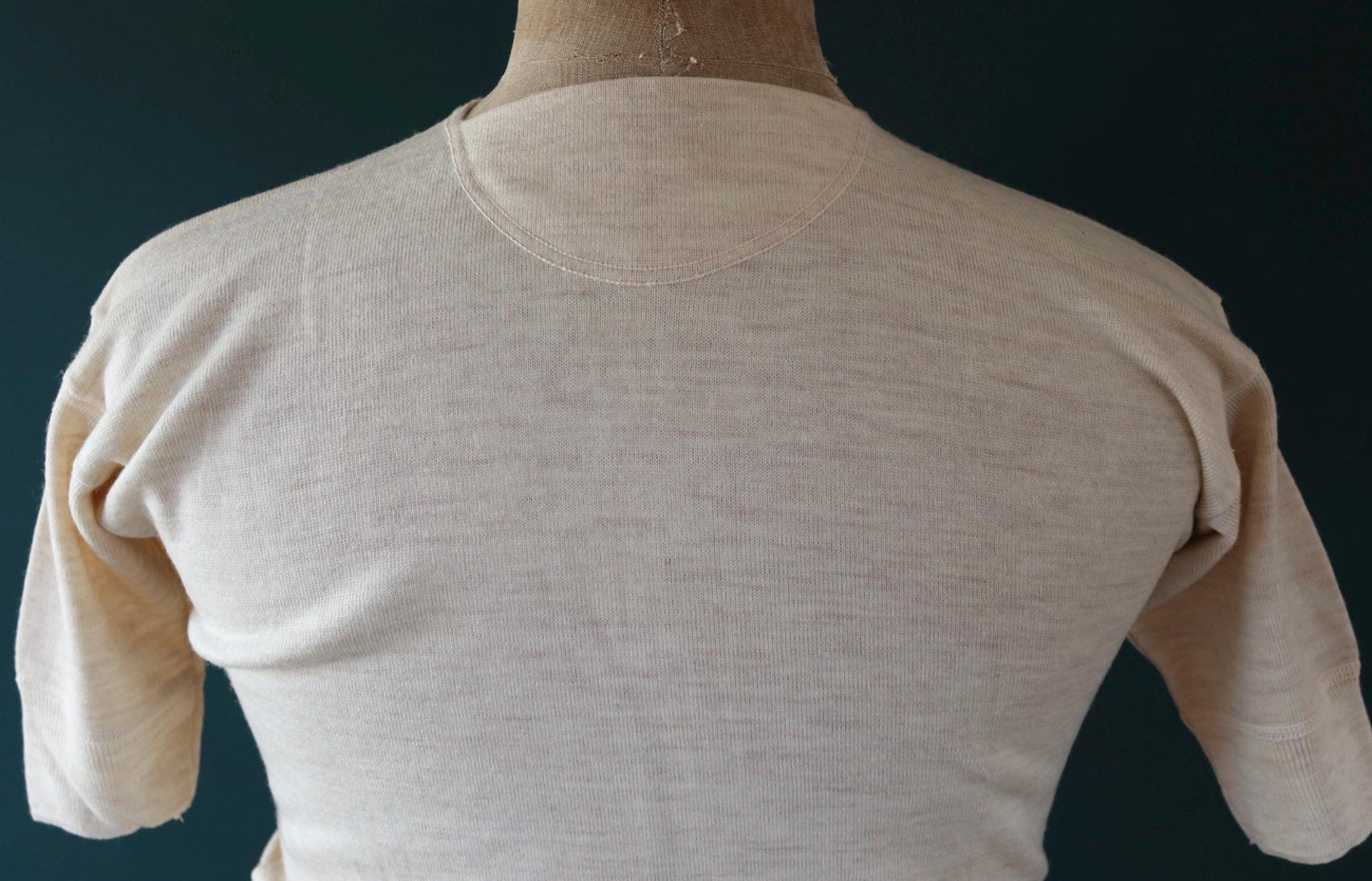 Vintage 1940s deadstock CC41 wool undershirt - WW2 clothing - Henley top - thermal layer - 36" chest