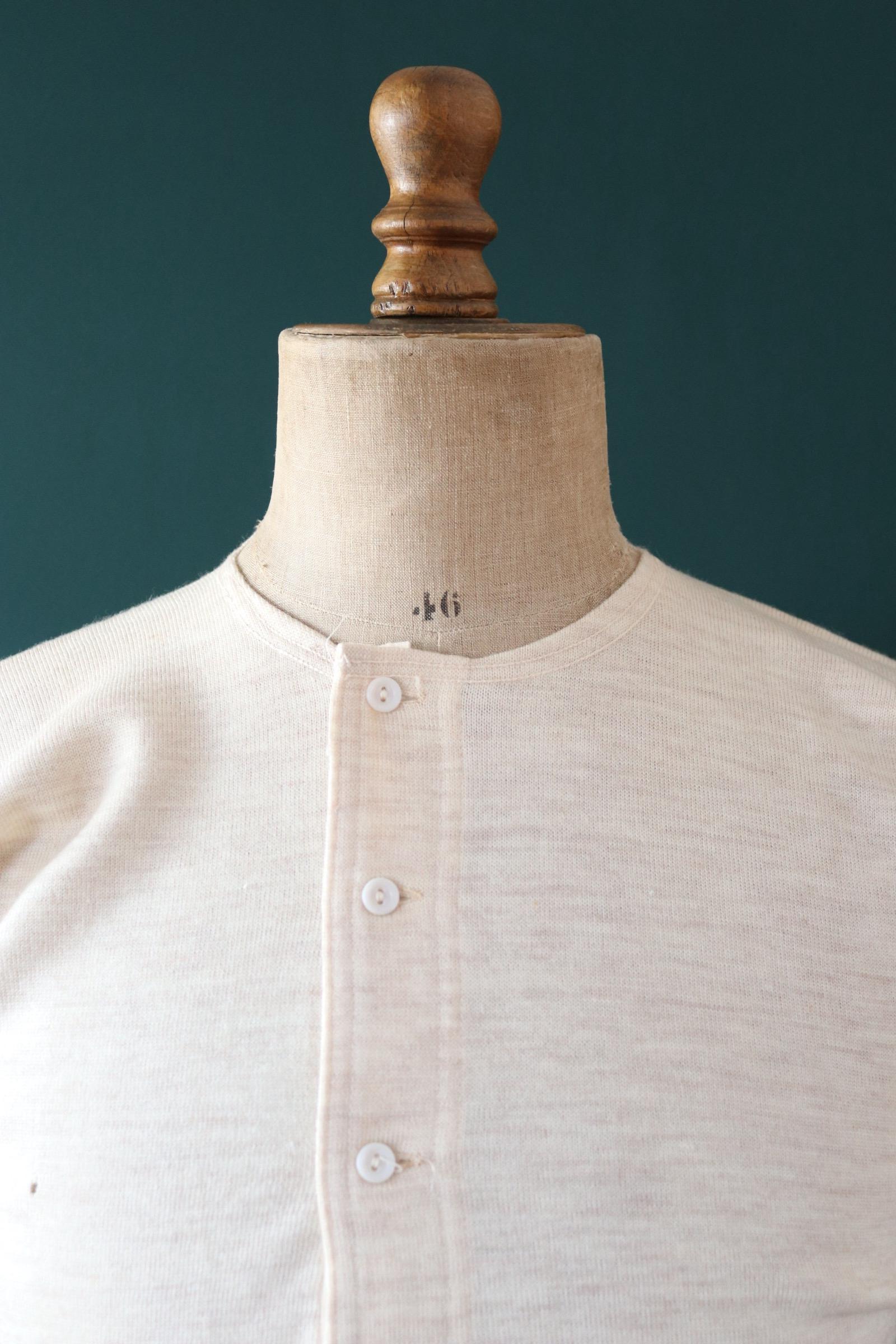Vintage 1940s deadstock CC41 wool undershirt - WW2 clothing - Henley top - thermal layer - 37" chest