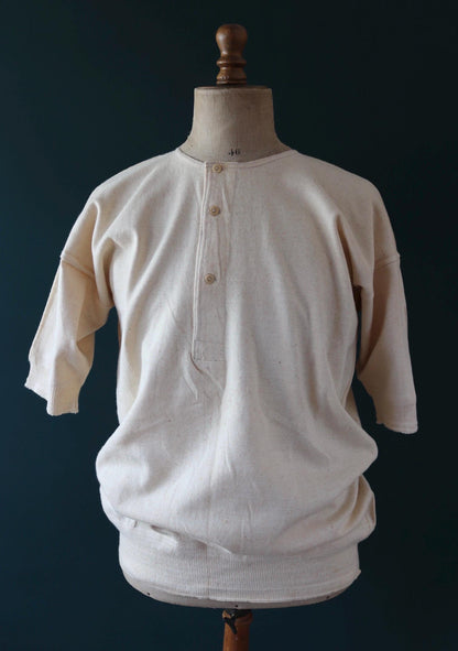 Vintage 1940s deadstock CC41 wool undershirt - WW2 clothing - Henley top - thermal layer - 47" chest
