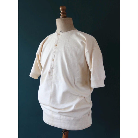 Vintage 1940s deadstock CC41 wool undershirt - WW2 clothing - Henley top - thermal layer - 44" chest