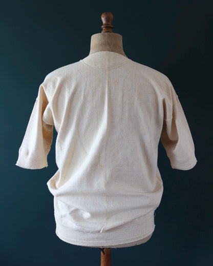 Vintage 1940s deadstock CC41 wool undershirt - WW2 clothing - Henley top - thermal layer - 44" chest