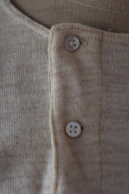 Vintage 1940s Harrods wool undershirt - WW2 clothing - Henley top - thermal layer - 40" chest