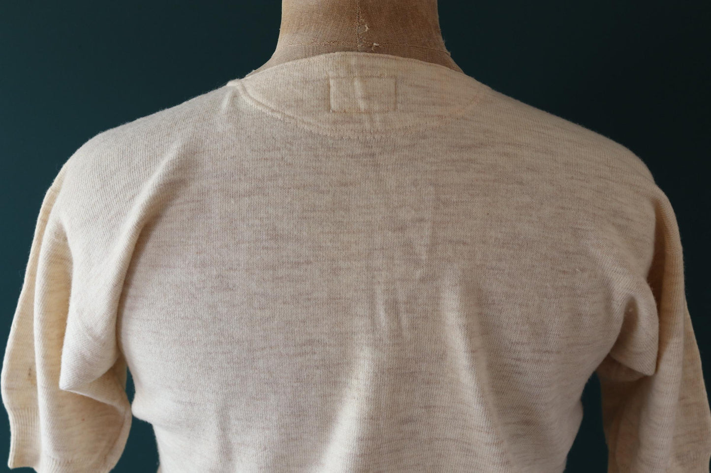 Vintage 1940s Harrods wool undershirt - WW2 clothing - Henley top - thermal layer - 40" chest