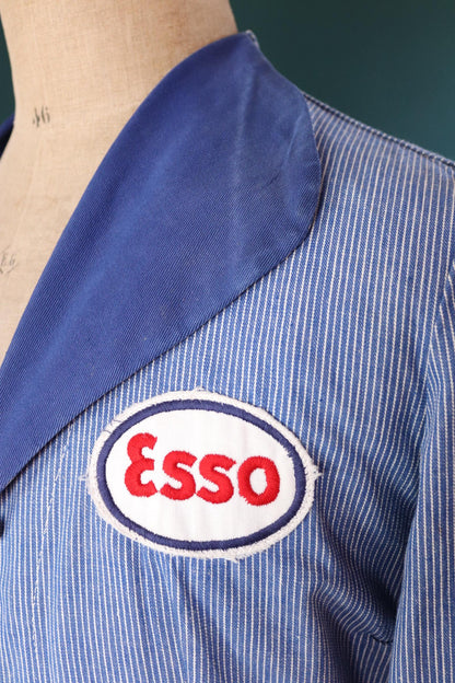 Vintage 1940s deadstock womens forecourt overall dress - Beacon British workwear - rare petrolania - Esso patch - 38” chest