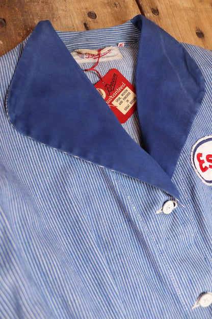 Vintage 1940s deadstock womens forecourt overall dress - Beacon British workwear - rare petrolania - Esso patch - 38” chest