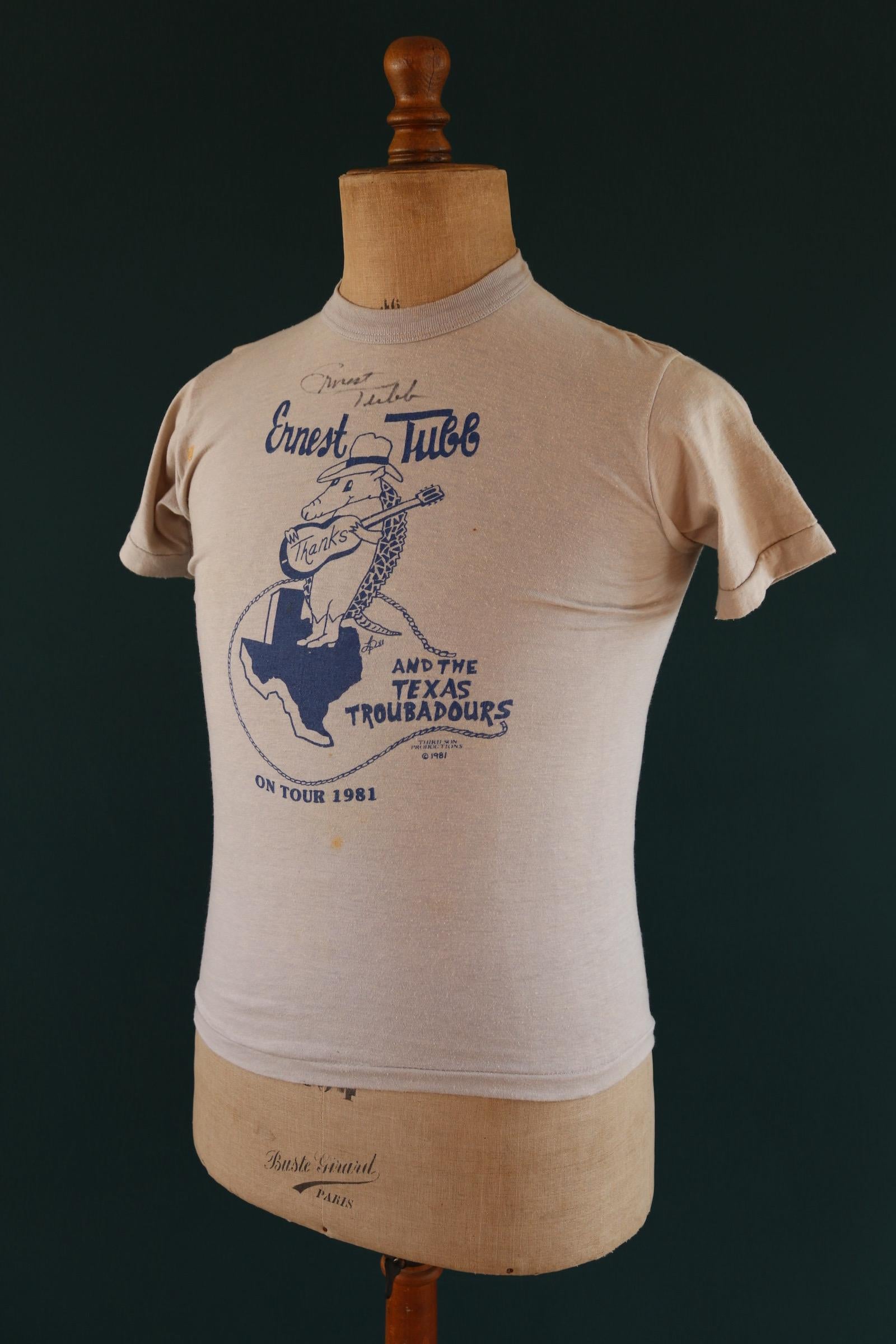 Vintage 1980s signed country music t shirt - Ernest Tubb - 32” chest