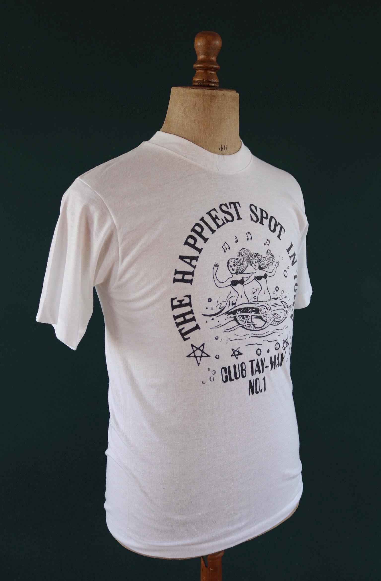 Vintage 1980s graphic t shirt - nightclub tee - made in USA - 35" chest