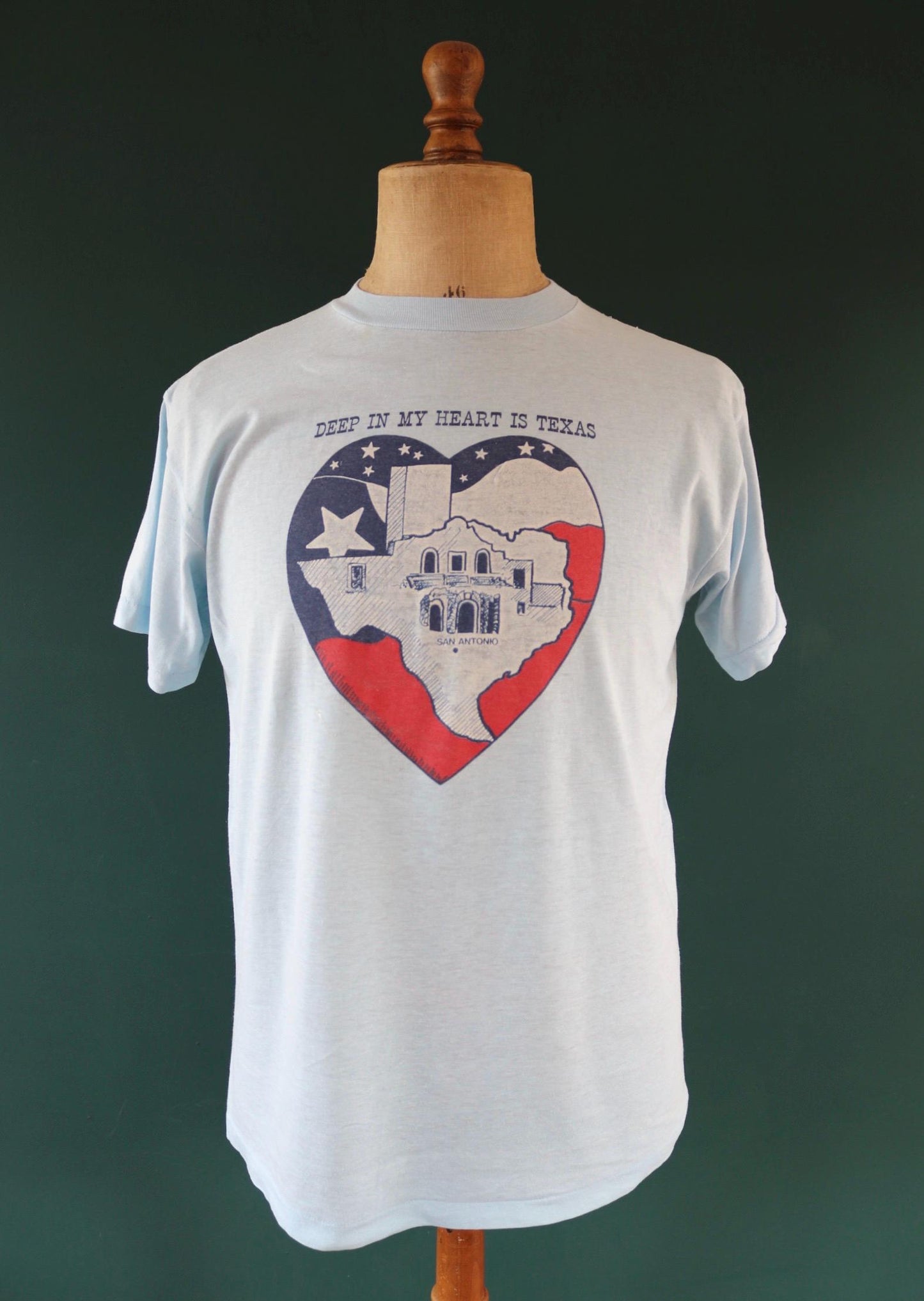 Vintage 1980s t shirt - single stitch - Texas print - 42” chest