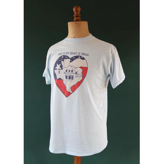 Vintage 1980s t shirt - single stitch - Texas print - 42” chest