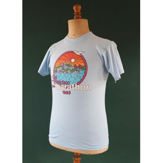 Vintage 1980s San Francisco marathon t shirt - running print - 36” chest