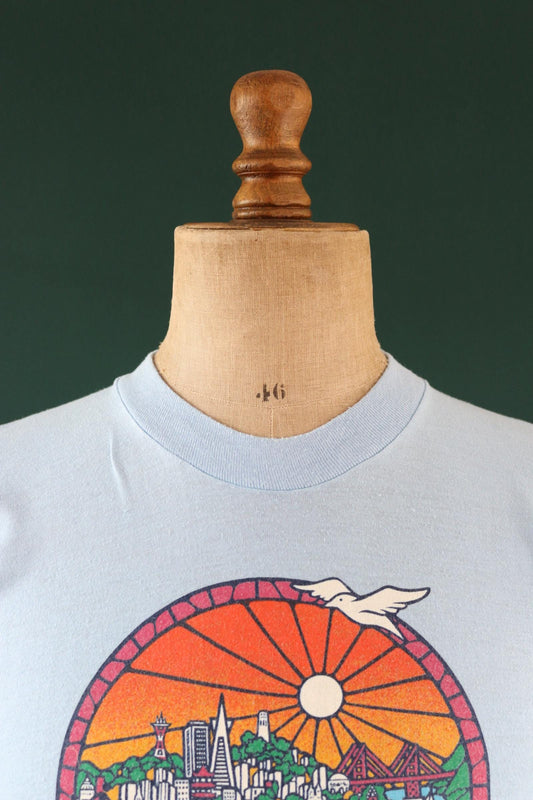 Vintage 1980s San Francisco marathon t shirt - running print - 36” chest