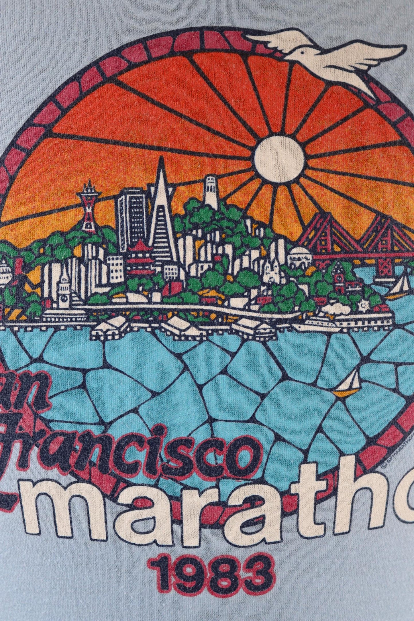 Vintage 1980s San Francisco marathon t shirt - running print - 36” chest
