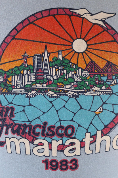 Vintage 1980s San Francisco marathon t shirt - running print - 36” chest
