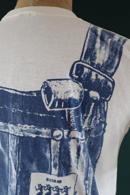 Vintage 1970s tuxedo suit t shirt - Pointer Sisters - rock tee - overalls print - 40” chest