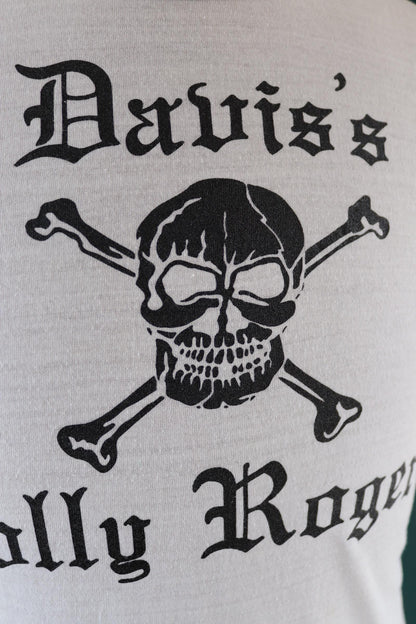 Vintage 1970s skull ringer t shirt - Russell Athletic - pirate tee - 36” chest