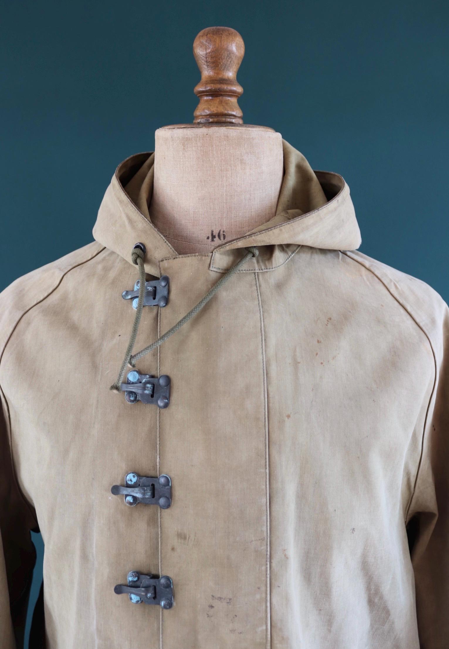Vintage 1940s US Navy wet weather parka - WW2 USN smock - naval deck jacket - military anorak - 54” chest