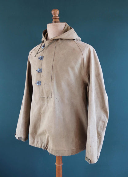 Vintage 1940s US Navy wet weather parka - WW2 USN smock - naval deck jacket - military anorak - 54” chest