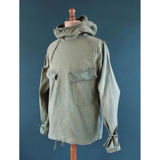 Vintage 1940s US Navy gunners smock - wet weather parka - WW2 USN - naval deck jacket - military anorak - 50” chest