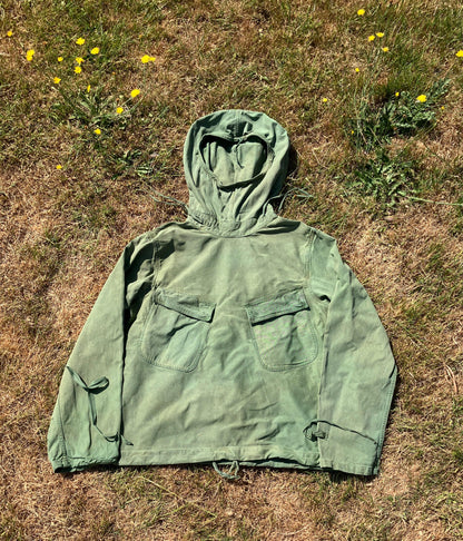 Vintage 1940s US Navy gunners smock - wet weather parka - WW2 USN - naval deck jacket - military anorak - 50” chest