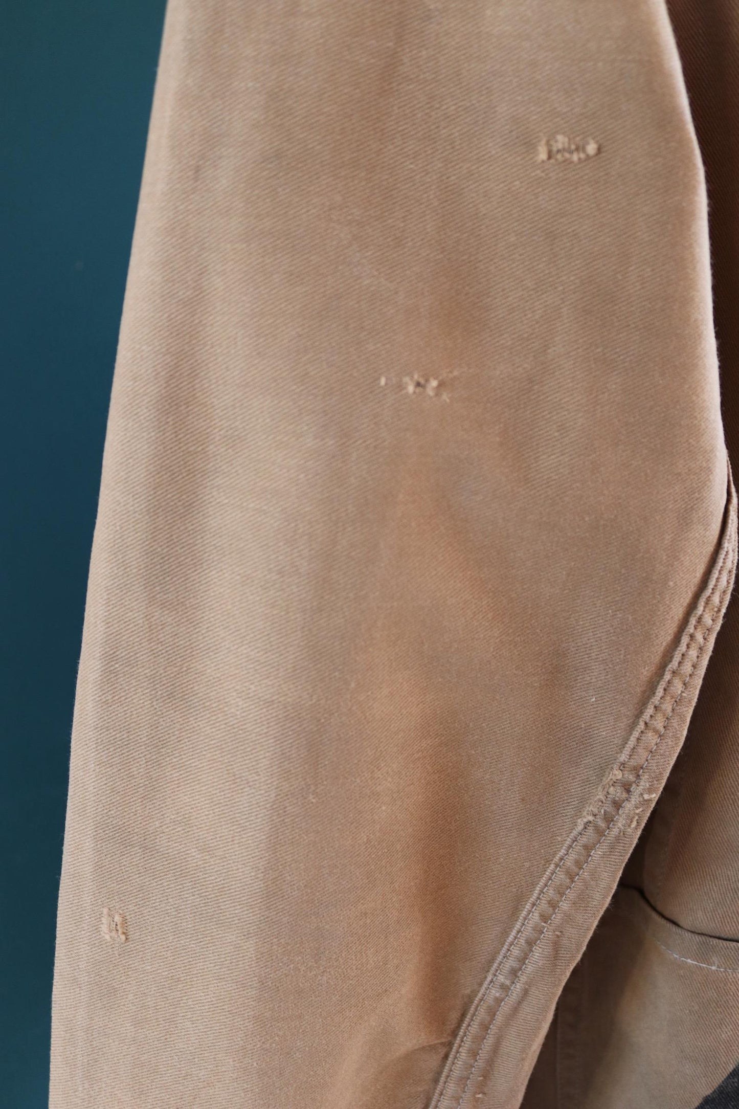 Vintage 1940s British workwear jacket - prison arrows - brown cotton twill - factory coat - shop overalls - 48” chest