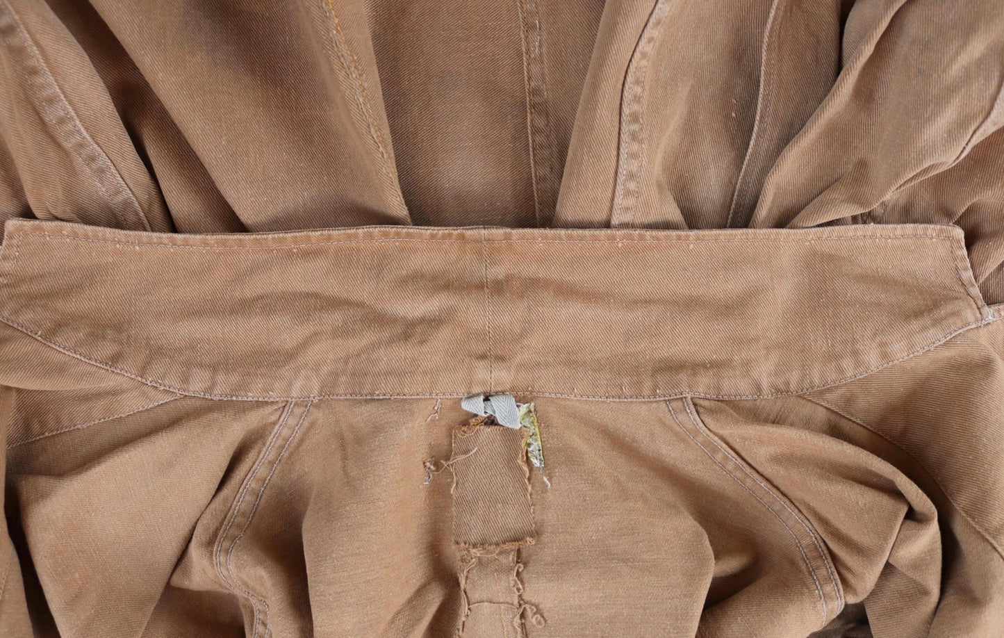 Vintage 1940s British workwear jacket - prison arrows - brown cotton twill - factory coat - shop overalls - 50” chest