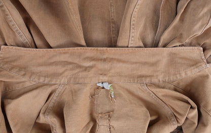 Vintage 1940s British workwear jacket - prison arrows - brown cotton twill - factory coat - shop overalls - 50” chest