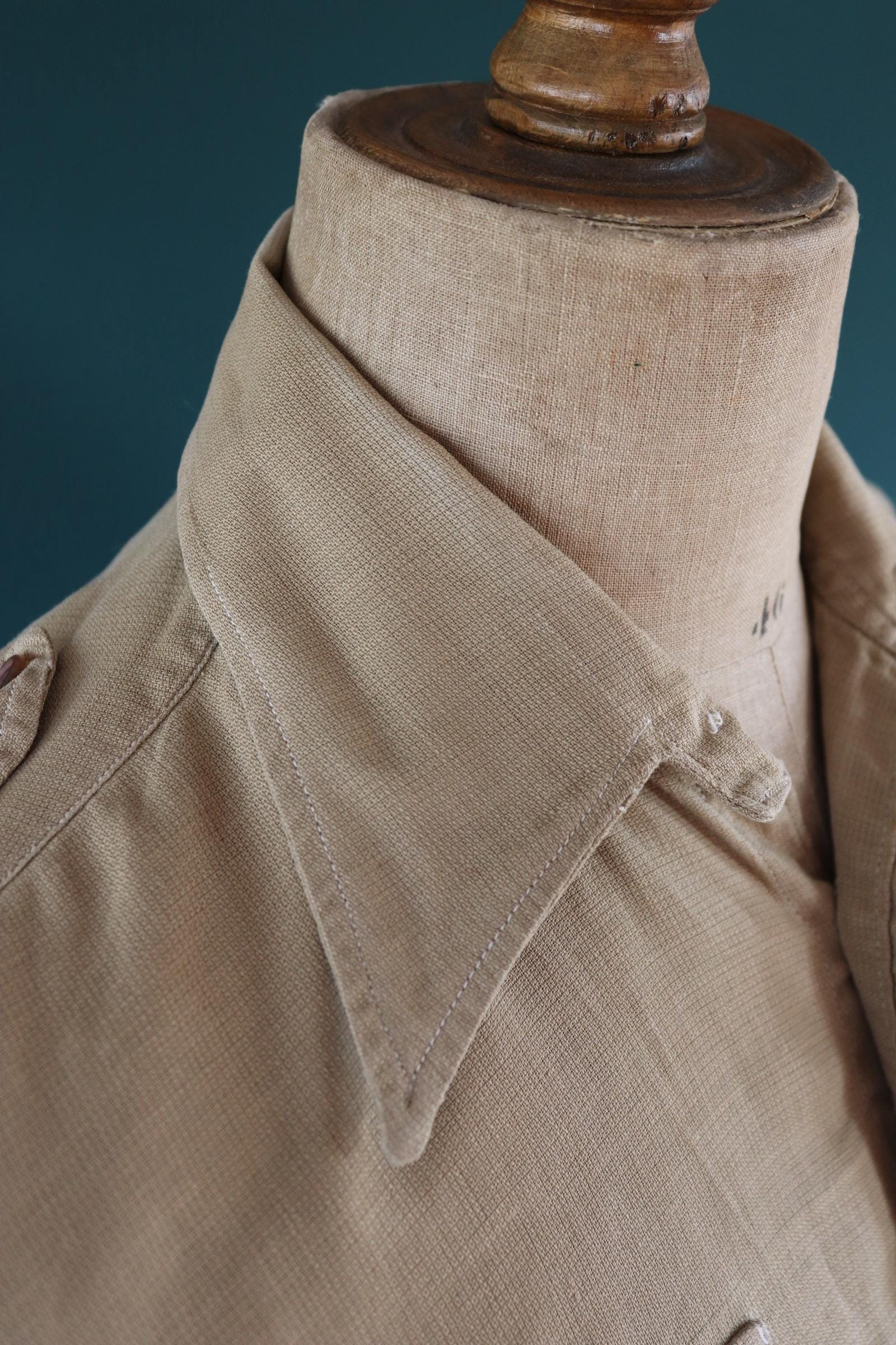 Vintage 1940s British army cotton Aertex shirt - original WW2 - 44” chest