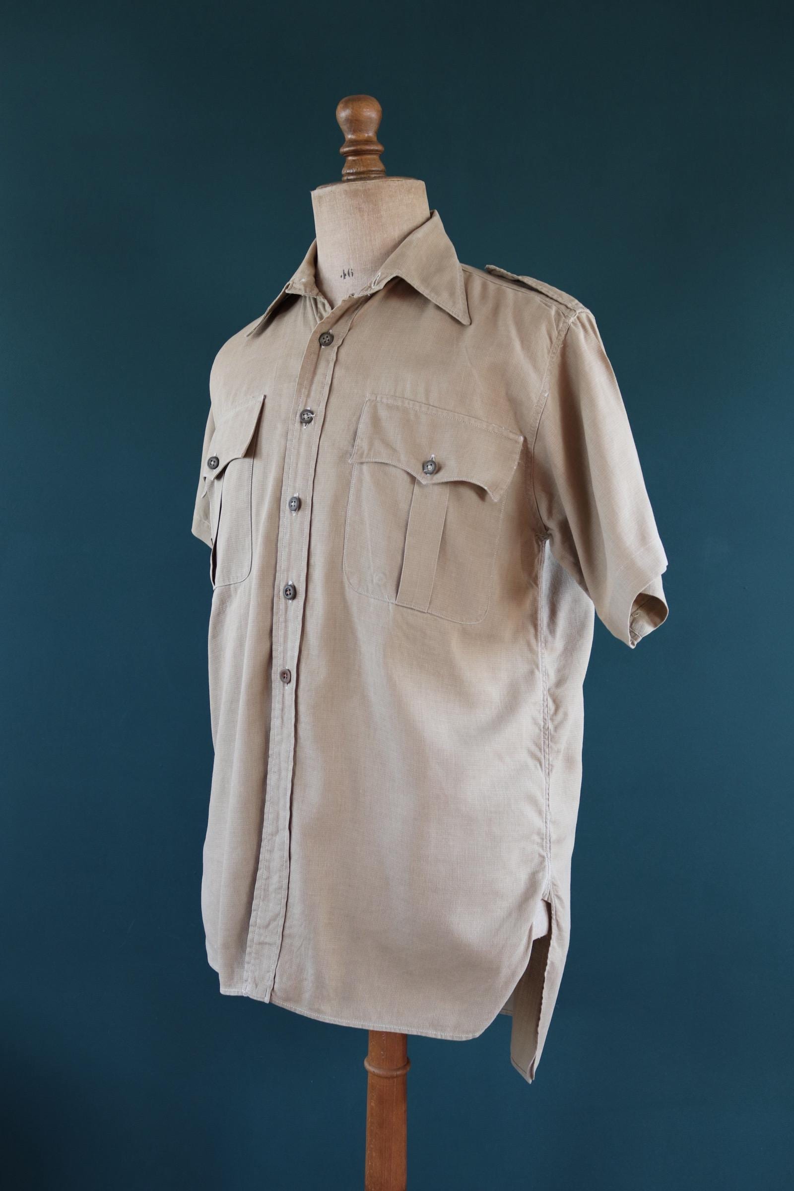 Vintage 1940s British army cotton Aertex shirt - original WW2 - 44” chest