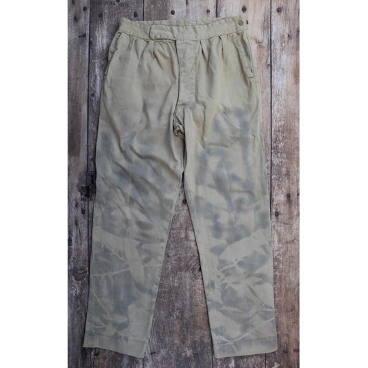 Vintage 1950s British army chinos - military trousers - pleated pants - 33" x 33"
