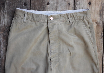 Vintage 1970s British style chinos - military trousers - prison arrows - 33" x 31"