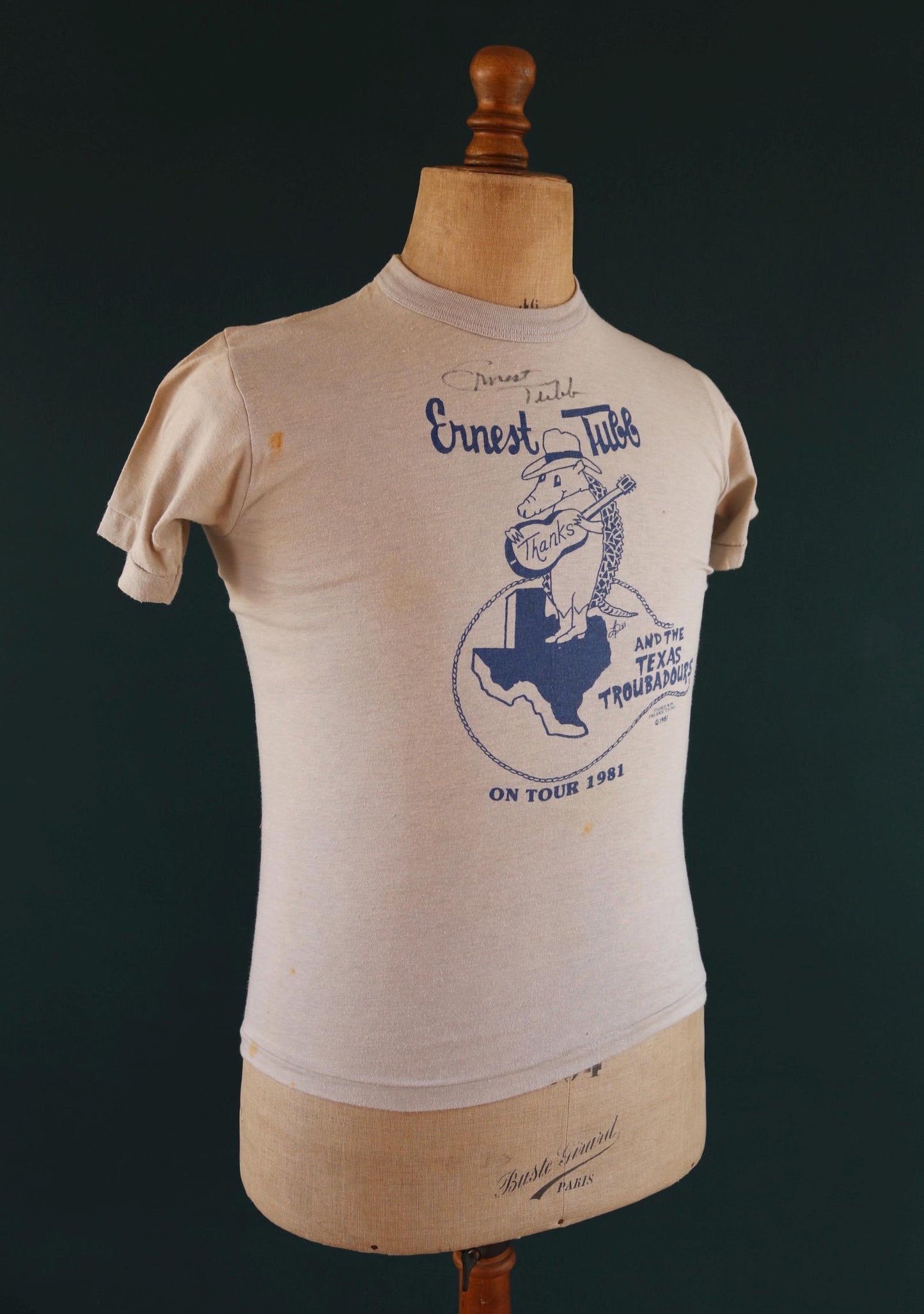 Vintage 1980s signed country music t shirt - Ernest Tubb - 32” chest