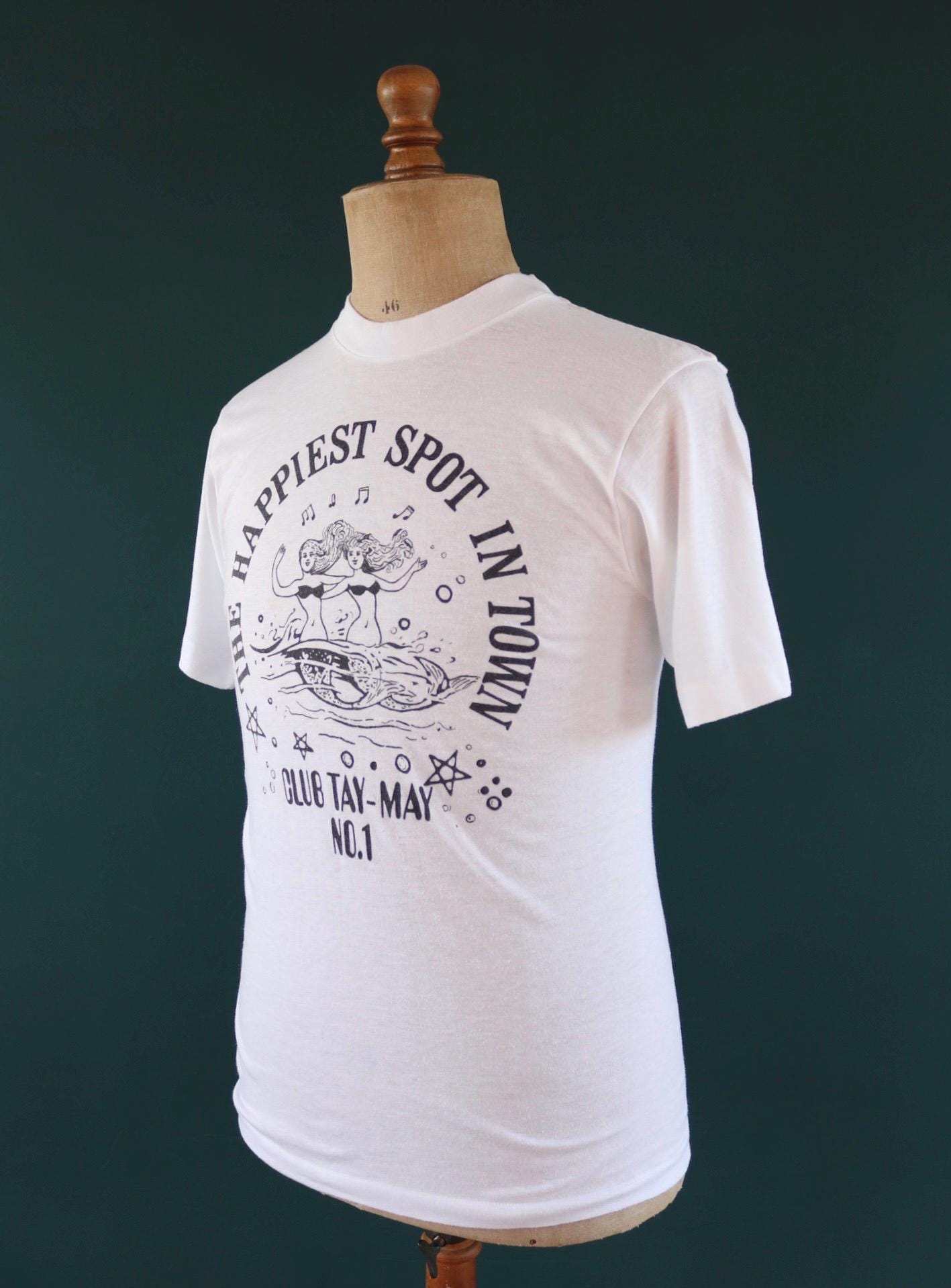 Vintage 1980s graphic t shirt - nightclub tee - made in USA - 35" chest
