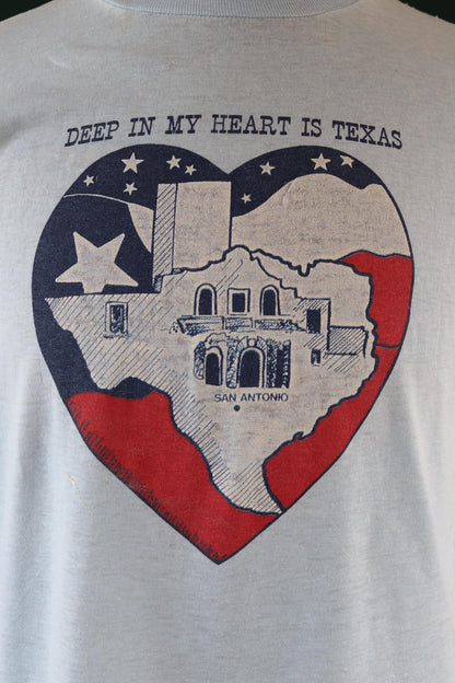 Vintage 1980s t shirt - single stitch - Texas print - 42” chest
