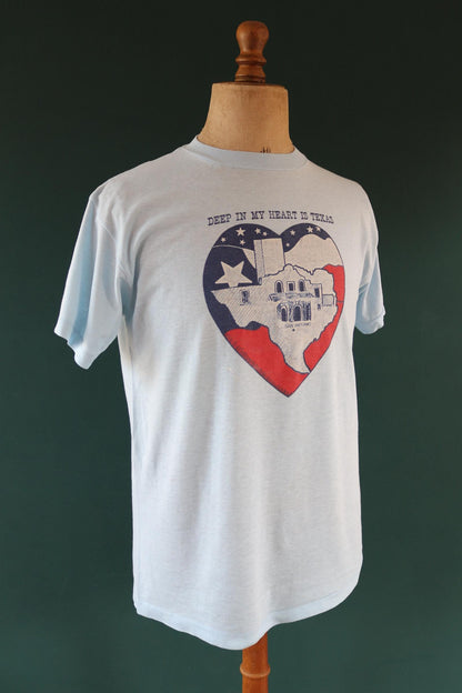 Vintage 1980s t shirt - single stitch - Texas print - 42” chest