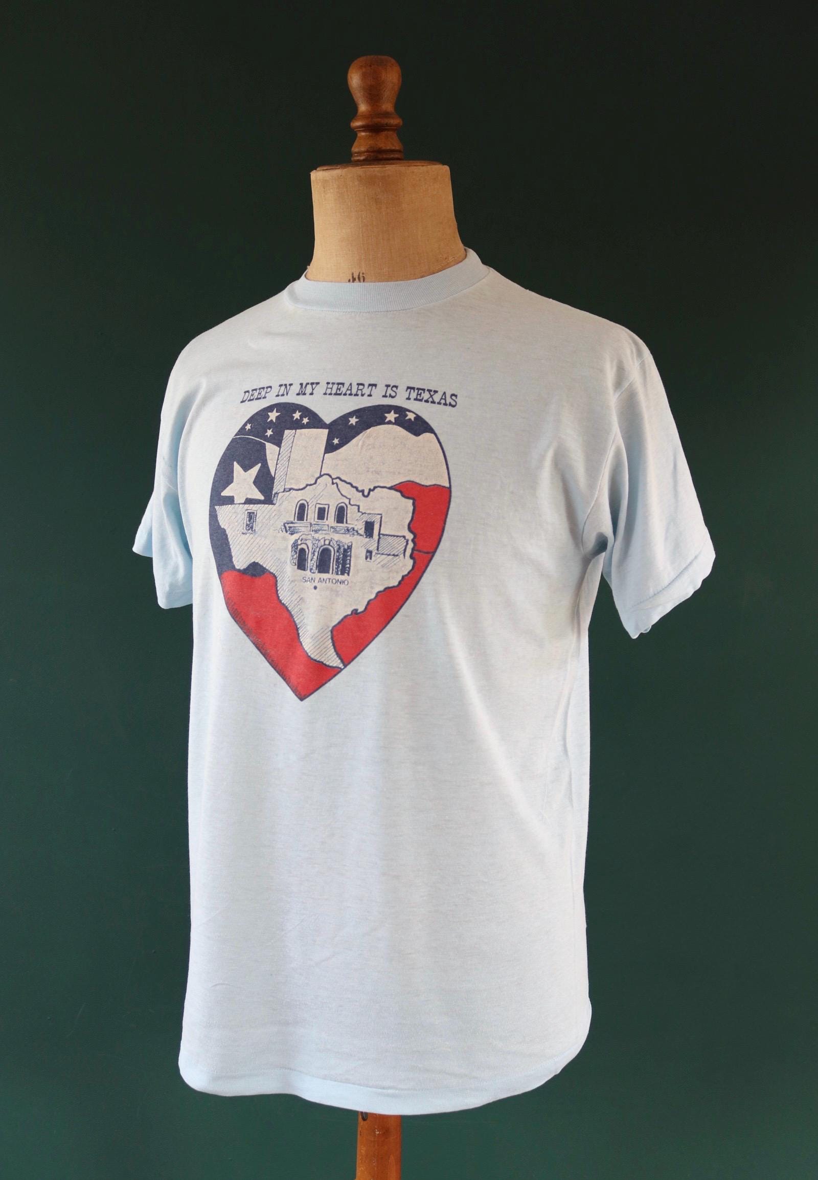 Vintage 1980s t shirt - single stitch - Texas print - 42” chest