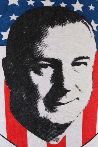 Vintage 1970s ringer t shirt - Spiro T Agnew print - 37” chest - political tee