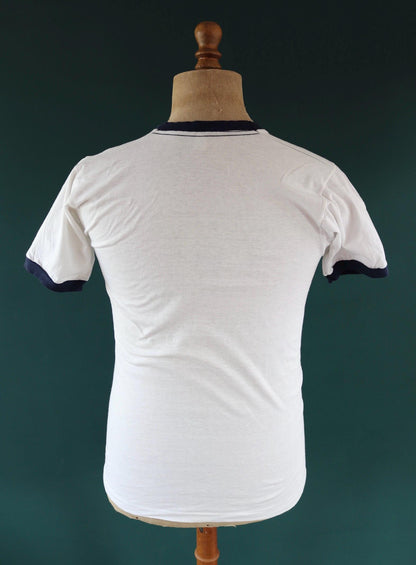 Vintage 1970s ringer t shirt - Spiro T Agnew print - 37” chest - political tee