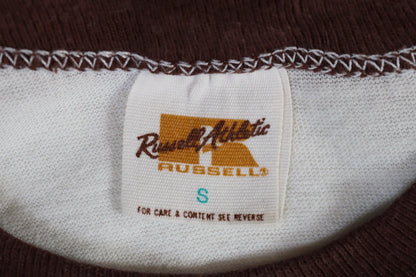 Vintage 1970s skull ringer t shirt - Russell Athletic - pirate tee - 36” chest
