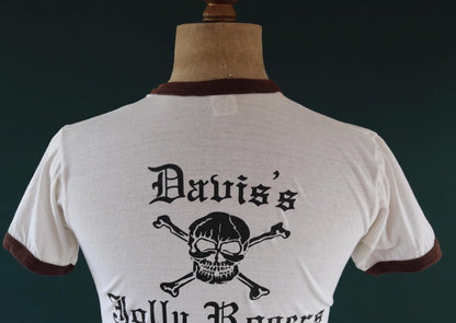Vintage 1970s skull ringer t shirt - Russell Athletic - pirate tee - 36” chest
