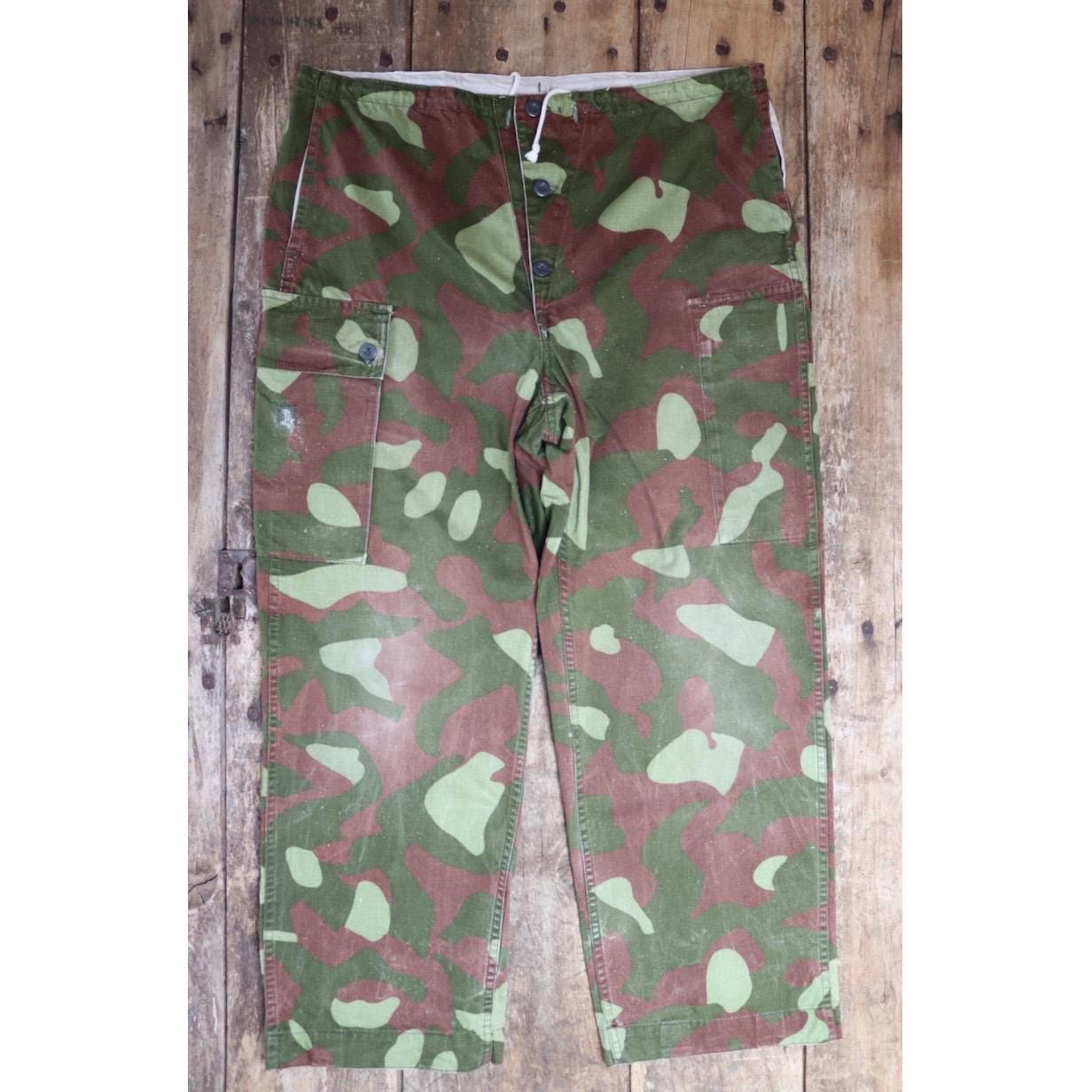 Vintage 1980s Finnish M62 camo trousers - windproof paratrooper pants - 39” x 28”