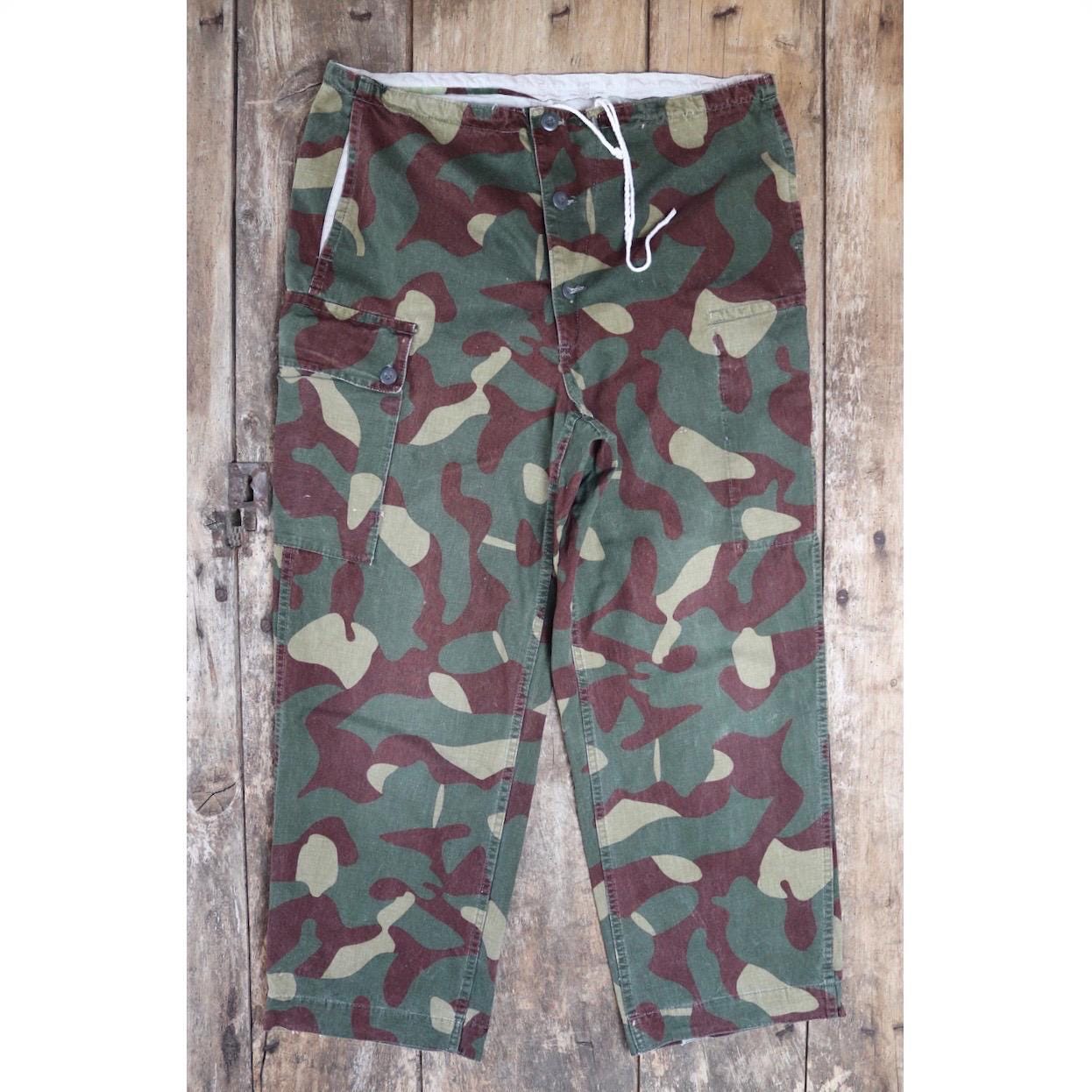 Vintage 1980s Finnish M62 camo trousers - windproof paratrooper pants - 37” x 28”