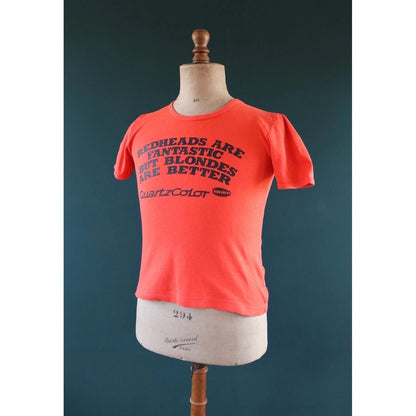 Vintage 1980s graphic t shirt - blonde joke - hair dye print - 36" chest