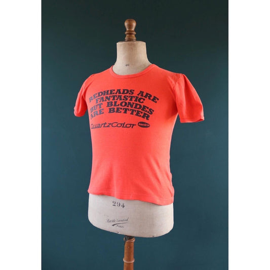 Vintage 1980s graphic t shirt - blonde joke - hair dye print - 36" chest