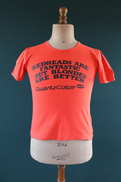 Vintage 1980s graphic t shirt - blonde joke - hair dye print - 36" chest