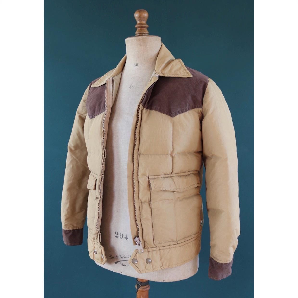 Vintage 1980s goose down jacket - insulated puffer - 38" chest