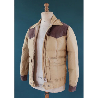 Vintage 1980s goose down jacket - insulated puffer - 38" chest