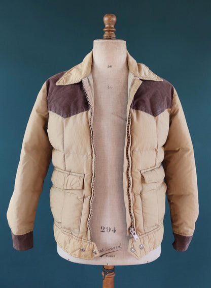 Vintage 1980s goose down jacket - insulated puffer - 38" chest